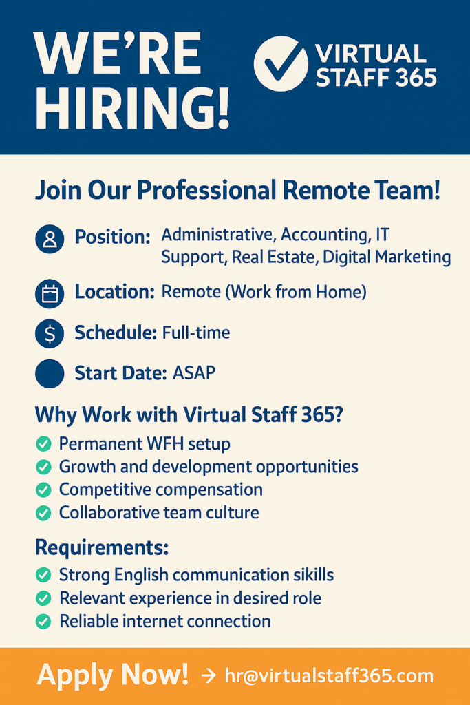 WE’RE HIRING! | Virtual Staff 365