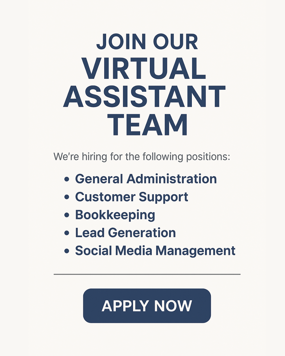 WE’RE HIRING! |Virtual Assistant Team