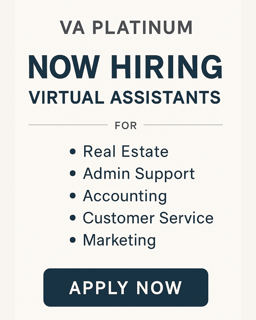 WE’RE HIRING! |VA Platinum