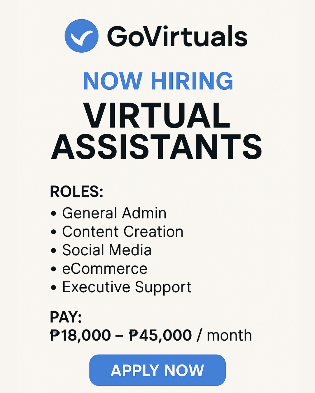WE’RE HIRING! |GoVirtuals
