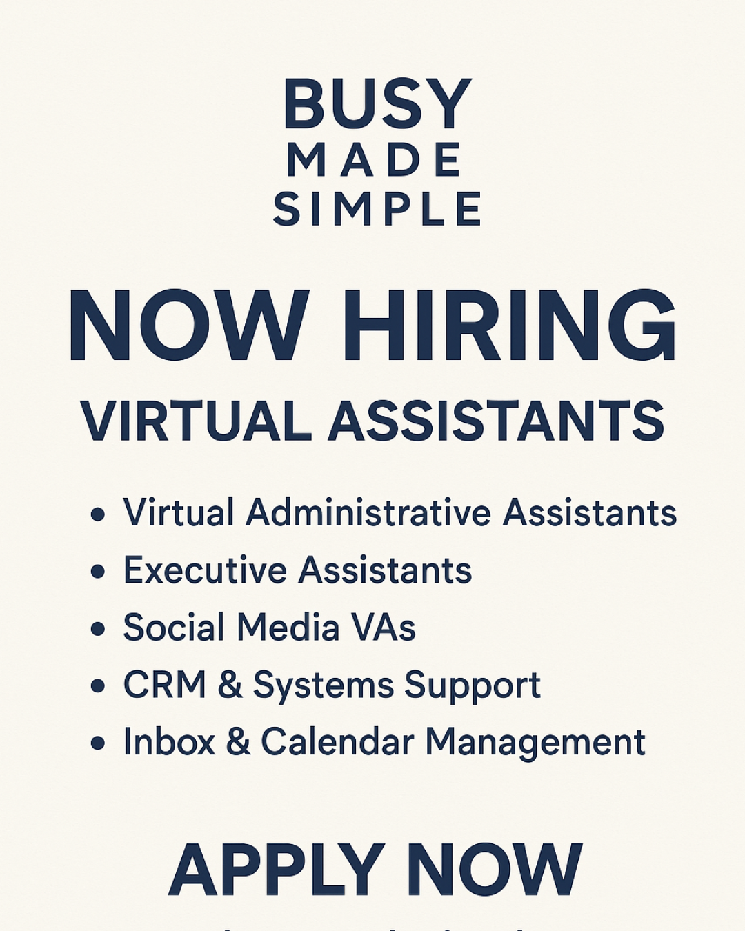 WE’RE HIRING! |Busy Made Simple