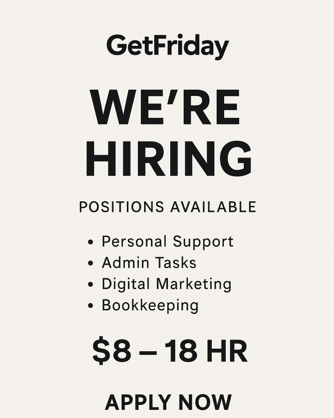 WE’RE HIRING! |GetFriday