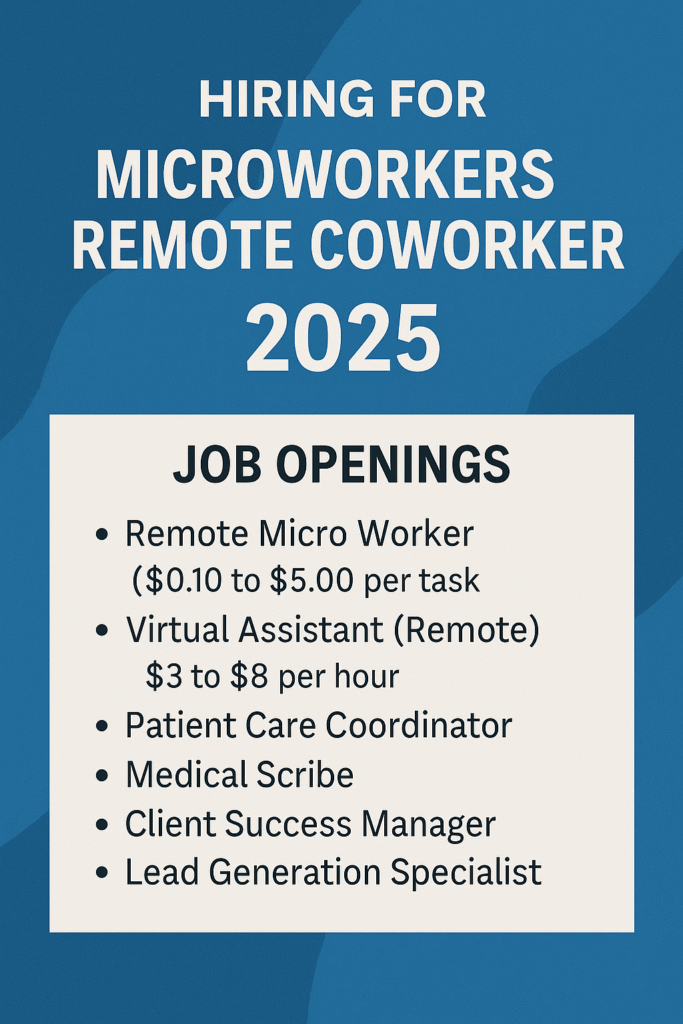 WORK FROM HOME-Microworkers-Remote coworker 2025