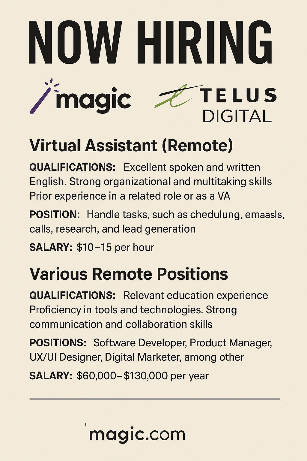 MAGIC- TELUS DIGITAL CAREERS
