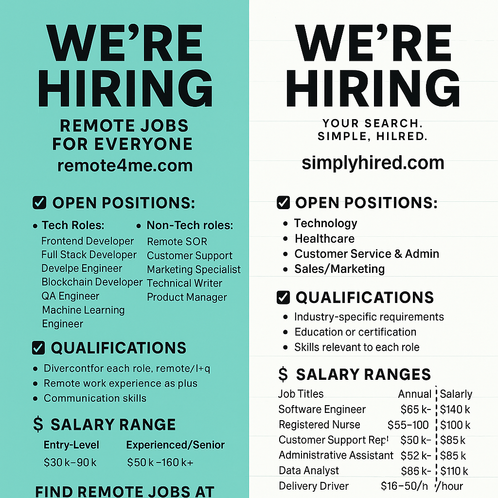Remote Jobs for Everyone- Remote4me & SimplyHired
