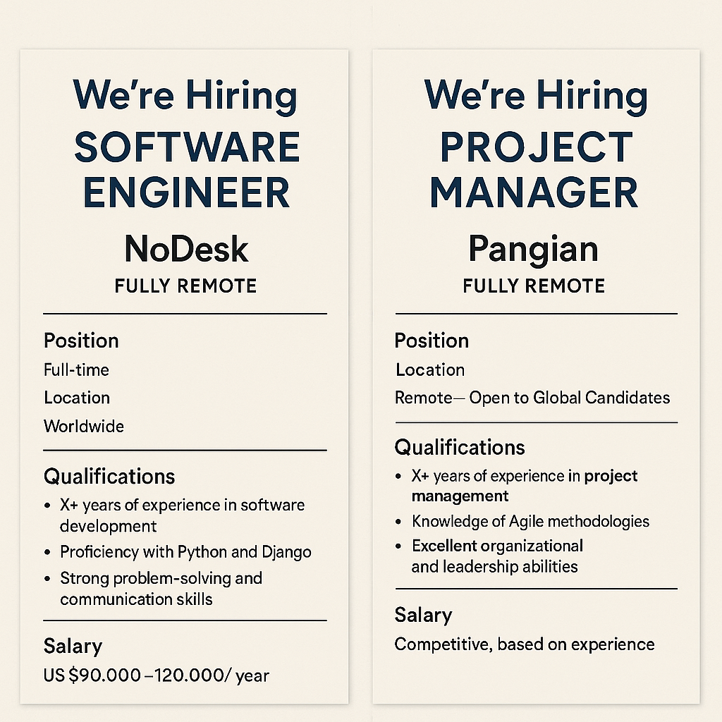 start your remote job- NO DESK & PANGIAN