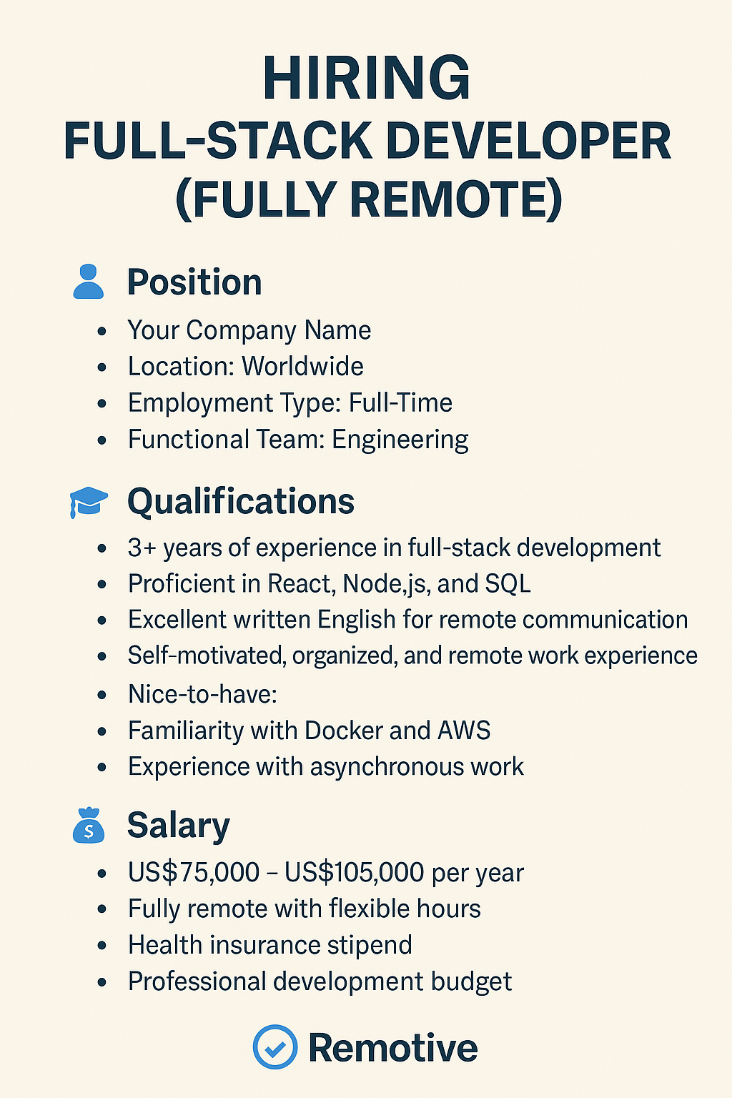 Fully remote work- REMOTIVE & REMOTE CO