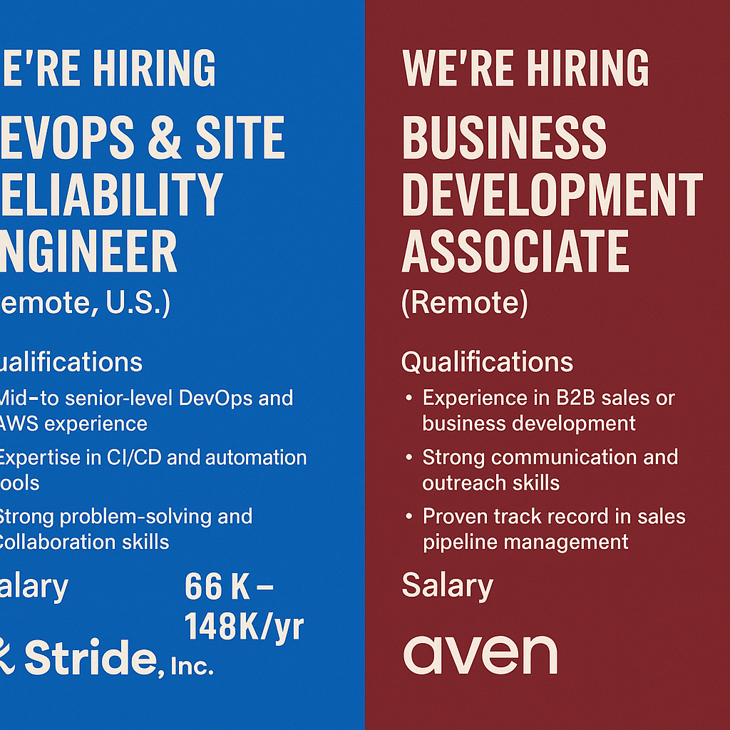 Job Opportunities- STRIDE & AVEN