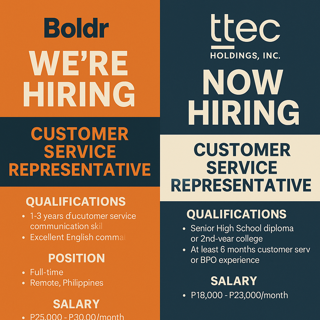 Philippines- Remote Jobs- Boldrimpact & ttec CAREERS