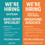 We are hiring- GoTeam & Booth and Partners Careers