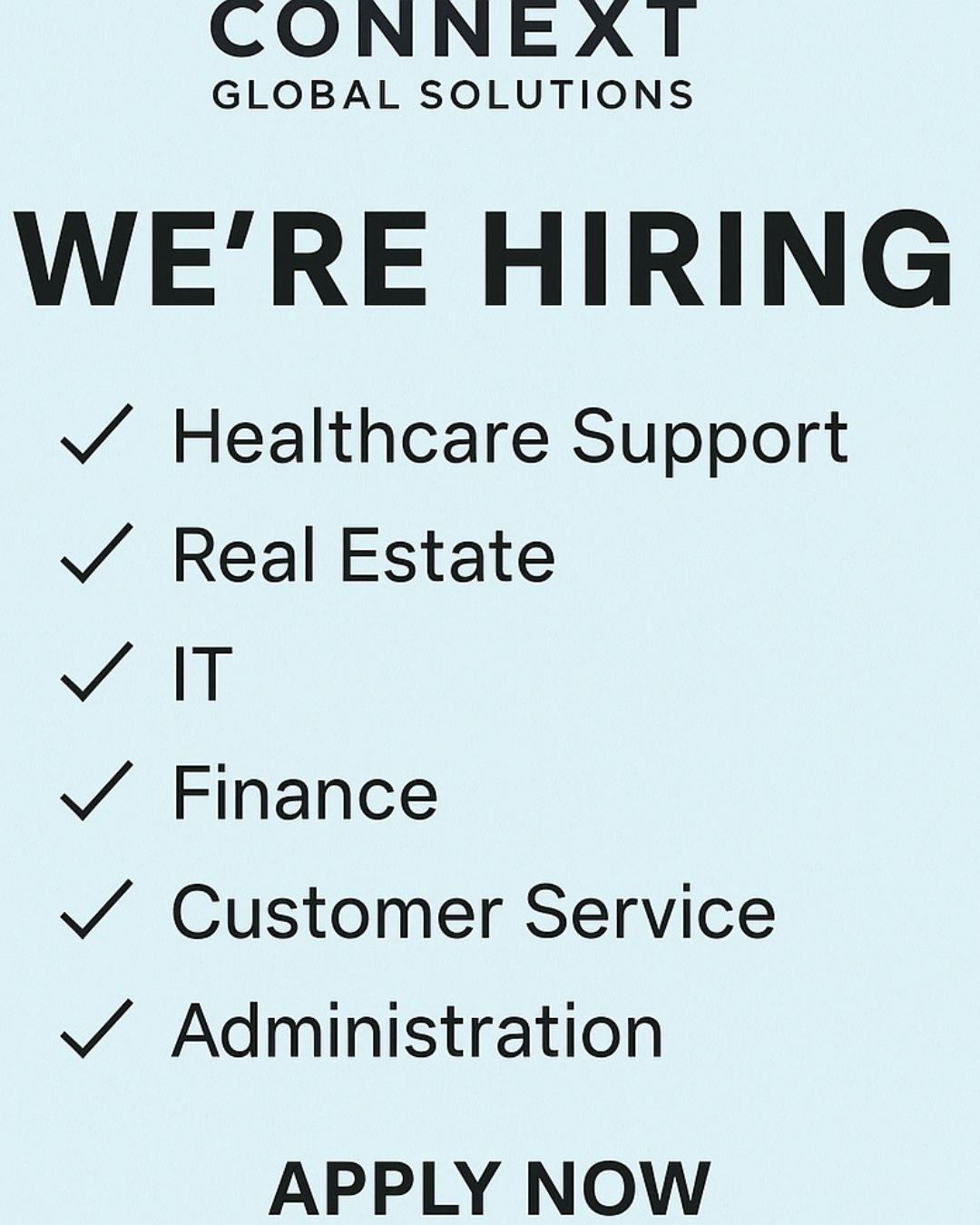 WE’RE HIRING! |Connext Global Solutions