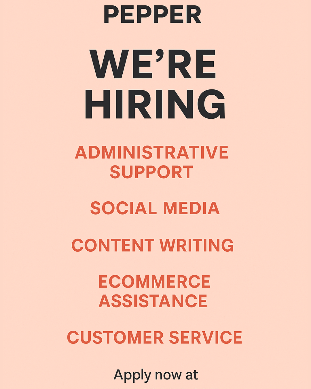 WE’RE HIRING! | Pepper Virtual Assistants
