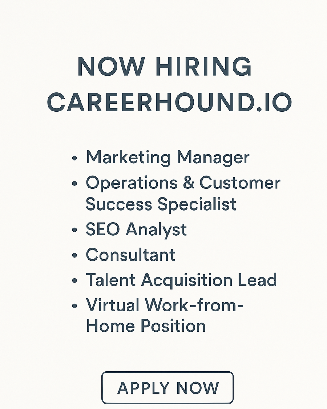 WE’RE HIRING! |CAREERHOUND.IO- 2025