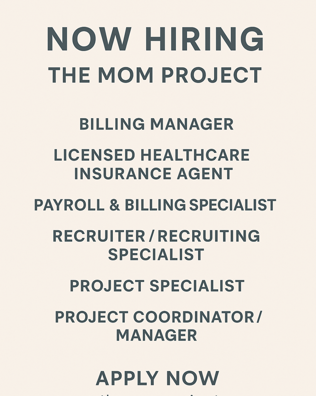 WE’RE HIRING! | THE MOM PROJECT (2025)