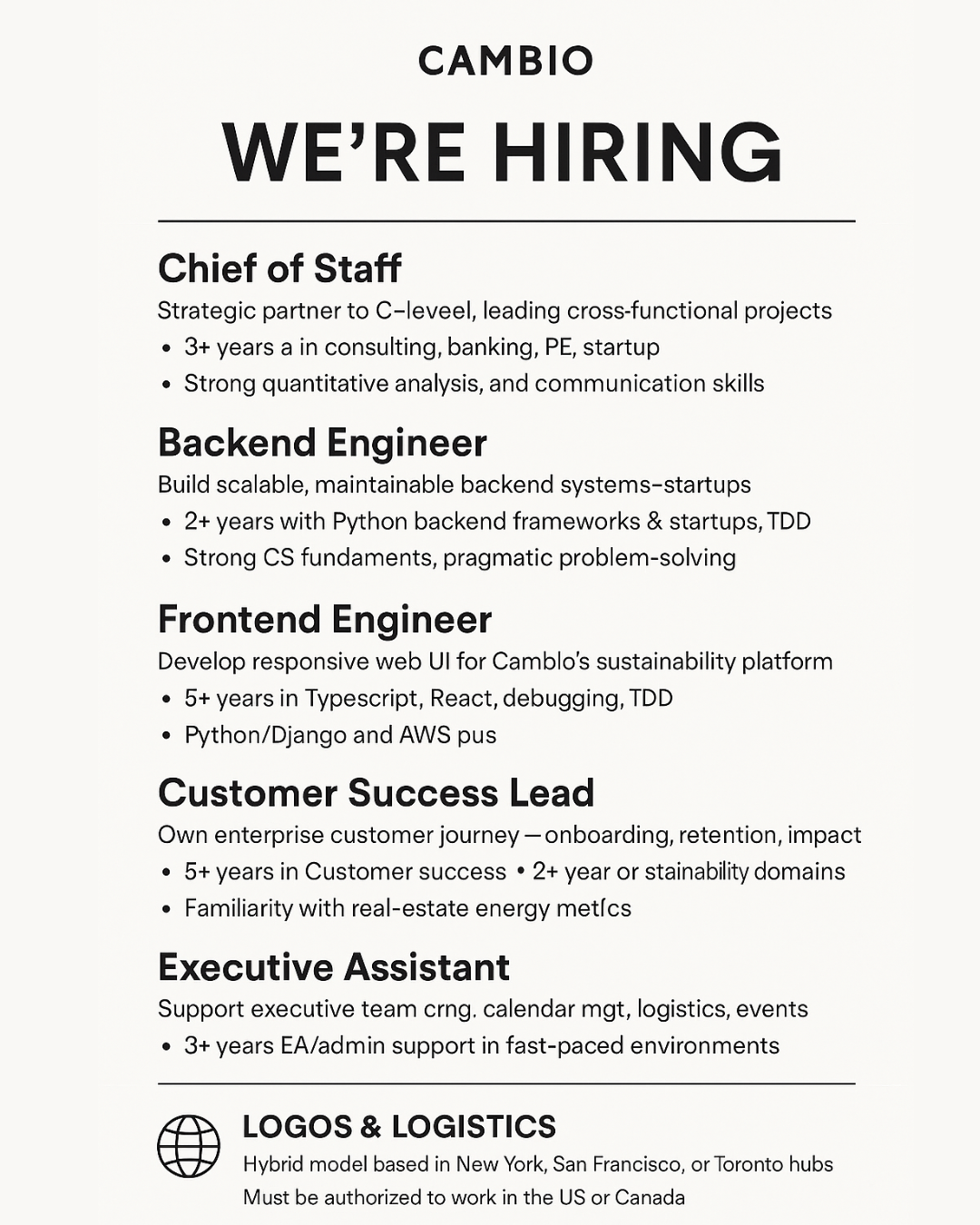 US JOBS HIRING COMPANY REMOTELY- CAMBIO