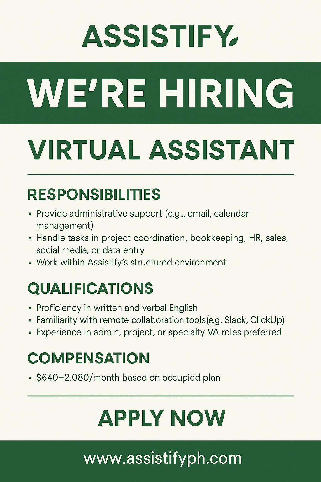 WORK FROM HOME- ASSISTIFY- REMOTE JOBS